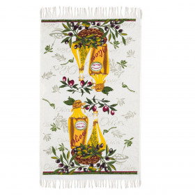 Πετσέτα Κουζίνας Βαμβακερή Εκρού Ελιές Λάδι 35x60 cm