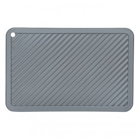 Σουπλά Σκευών Γκρι με Αυλακώσεις 22x14.5 cm