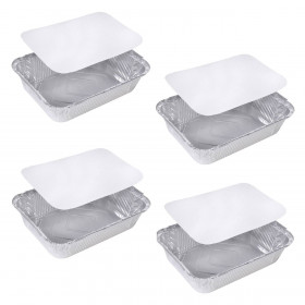 Ταψί Αλουμινίου με Καπάκι 22.5x17.5x3.5 cm - 4 τμχ.