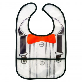 Σαλιάρα με Συλλέκτη Φαγητού Τιράντες Κόκκινο Παπιγιόν