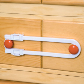 Συρόμενη Κλειδαριά Ασφάλισης Ντουλαπιού Πλαστική Λευκή 210x60 mm