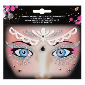 Αυτοκόλλητο Προσώπου Πριγκίπισσα Λευκό Ασημί Glitter