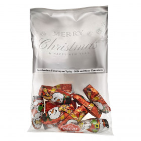 Χριστουγεννιάτικα Σοκολατάκια Γάλακτος &amp Υγείας Χιονάνθρωπος Άγιος Βασίλης 90g - Oscar