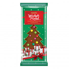 Χριστουγεννιάτικη Σοκολάτα Γάλακτος με Χρωματιστά Κουφέτα 105g