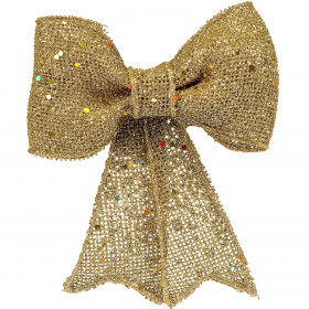 Χριστουγεννιάτικος Διακοσμητικός Φιόγκος Χρυσό Glitter 13 cm