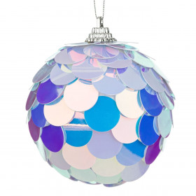 Χριστουγεννιάτικο Στολίδι Δέντρου Μπάλα Αφρώδης Ιριδίζουσες Παγιέτες 8 cm