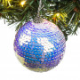 Χριστουγεννιάτικο Στολίδι Δέντρου Μπάλα Λευκή Ιριδίζουσα Παγιέτα 8 cm