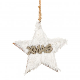 Χριστουγεννιάτικο Στολίδι Δέντρου Αστέρι Λευκή Γούνα 12 cm Χριστουγεννιάτικο Στολίδι Δέντρου Αστέρι Λευκή Γούνα 12 cm