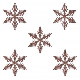 Σετ Χριστουγεννιάτικα Στολίδια Δέντρου Χιονονιφάδες Καφέ Glitter 10 cm - 5 τμχ. Σετ Χριστουγεννιάτικα Στολίδια Δέντρου Χιονονιφάδες Καφέ Glitter 10 cm - 5 τμχ.