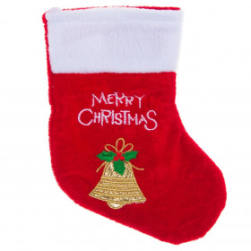 Χριστουγεννιάτικο Στολίδι Δέντρου Μπότα Κόκκινη Βελούδο Καμπάνα 17x12 cm