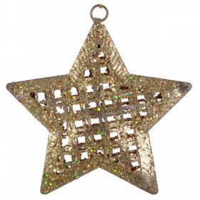 Χριστουγεννιάτικο Στολίδι Δέντρου Μεταλλικό Αστέρι Glitter 9 cm