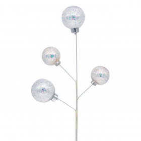 Χριστουγεννιάτικο Διακοσμητικό Κλαδί Διάφανες Μπάλες Ιριδίζον Κομφετί 50 cm