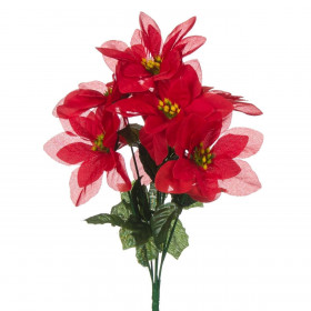 Χριστουγεννιάτικη Ανθοδέσμη Αλεξανδρινά Ύφασμα 33 εκ