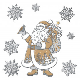 Χριστουγεννιάτικα Αυτοκόλλητα 3D Νιφάδες Άγιος Βασίλης Δώρα Νιφάδες 17.5x18cm Χριστουγεννιάτικα Αυτοκόλλητα 3D Νιφάδες Άγιος Βασίλης Δώρα Νιφάδες 17.5x18cm