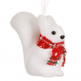  Χριστουγεννιάτικο Στολίδι Δέντρου Αφρώδης Σκίουρος με Κασκόλ 12cm