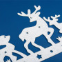 Χριστουγεννιάτικο Διακοσμητικό Banner Χιονιού Λευκό Τάρανδοι Δέντρα 34x16cm