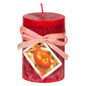 Κερί Κολώνα Aρωματικό Κόκκινο Μπορντό Μήλο Κανέλα 5x7.5cm