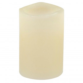 Κερί LED Μπαταρίας Εκρού Κυματιστή Κορυφή 5x6.5cm - Θερμό Φως Φλόγας