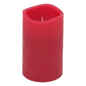 Κερί LED Μπαταρίας Κόκκινο Κυματιστή Κορυφή 5x8cm - Θερμό Φως Φλόγας