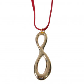 Γούρι Διακοσμητικό Μενταγιόν Άπειρο Κόκκινο Κορδόνι 50 cm