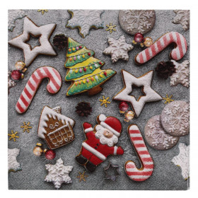 Χαρτοπετσέτες Χριστουγεννιάτικες Μπισκότα Ζαχαρωτά 33x33cm - 20 τμχ.