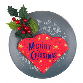 Χαρτοπετσέτες Χριστουγεννιάτικες Κόκκινες Αστέρια Merry Christmas 33x33cm - 20 τμχ.