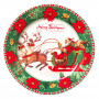 Χριστουγεννιάτικο Πιάτο Γλυκού Πορσελάνη Άγιος Βασίλης με Έλκηθρο 15cm