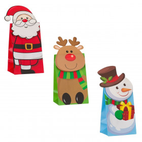 Χριστουγεννιάτικα Σακουλάκια Γλυκών Χάρτινα Φιγούρες 8.5x6x13.8 cm - 3 τμχ.