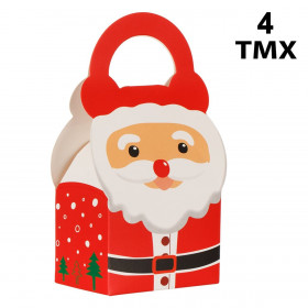 Χριστουγεννιάτικα Κουτιά Γλυκών Χάρτινα Άγιος Βασίλης 9x6x9cm - 4 τμχ.