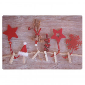 Χριστουγεννιάτικο Σουπλά Ξύλο Κόκκινα Στολίδια 43x28cm Χριστουγεννιάτικο Σουπλά Ξύλο Κόκκινα Στολίδια 43x28cm