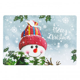 Χριστουγεννιάτικο Σουπλά Χιονάνθρωπος Κόκκινο Σκουφί 43x28cm Χριστουγεννιάτικο Σουπλά Χιονάνθρωπος Κόκκινο Σκουφί 43x28cm