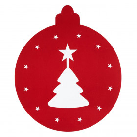 Χριστουγεννιάτικο Σουπλά Μπάλα Δέντρου Κόκκινη με Αστέρια 32x38cm Χριστουγεννιάτικο Σουπλά Μπάλα Δέντρου Κόκκινη με Αστέρια 32x38cm