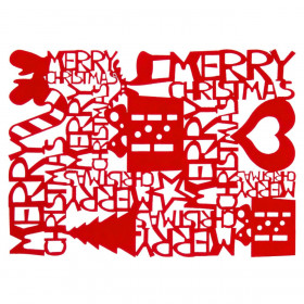 Χριστουγεννιάτικο Σουπλά Τσόχινο Κόκκινο Διάτρητα Γράμματα 42x30cm Χριστουγεννιάτικο Σουπλά Τσόχινο Κόκκινο Διάτρητα Γράμματα 42x30cm