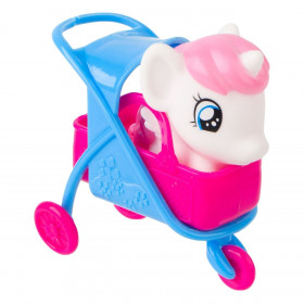 Πόνυ Πλαστικό Λευκό Σε Καροτσάκι