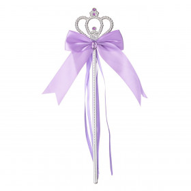 Ραβδί Ασημί με Μωβ Πέτρες Σατέν Κορδέλα 34cm