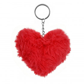 Μπρελόκ Πον Πον Σχήμα Καρδιά Φούξια 10cm Μπρελόκ Πον Πον Σχήμα Καρδιά Φούξια 10cm