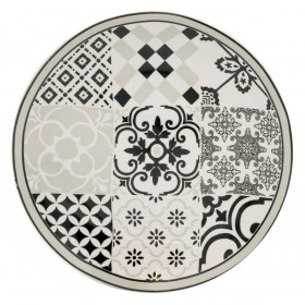 Πιάτο Ρηχό Πορσελάνη Μαύρα Tiles 19 cm