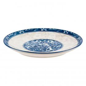 Πιάτο Ρηχό Πορσελάνη με Σχέδιο Λευκά Μπλε Λουλούδια 19 cm