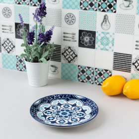 Πιάτο Ρηχό Πορσελάνη Μπλε Ethnic Σχέδια 19 cm