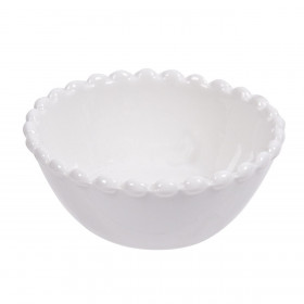Mπολ Σερβιρίσματος Snack Στρογγυλό Πορσελάνη Λευκό Ανάγλυφο Σχέδιο Πέρλα 150ml