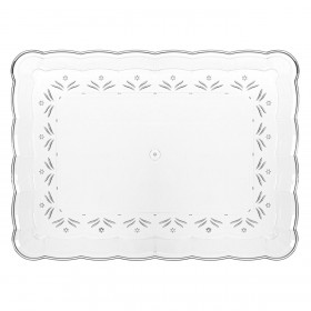 Πιατέλα Πλαστική Ορθογώνια Διάφανη 33x23 cm