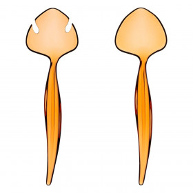 Σετ Σερβιρίσματος Κουτάλα Πιρούνα Πλαστικά Διάφανα Ανάγλυφο Σχέδιο 27 cm