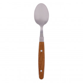 Κουτάλι Φαγητού Μεγάλο Ανοξείδωτο Ατσάλι Καφέ Λαβή με Όψη Ξύλου 20cm