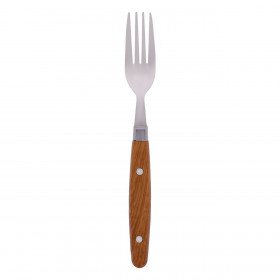 Πιρούνι Φαγητού Μεγάλο Ανοξείδωτο Ατσάλι Καφέ Λαβή με Όψη Ξύλου 20.5cm