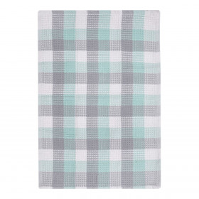 Ποτηρόπανο Κουζίνας Λευκό Γκρι Βεραμάν Καρό 60x40cm