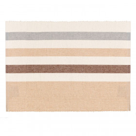 Σουπλά Καλοκαιρινό Βαμβακερό Εκρού Μπεζ Καφέ Ριγέ 42x30 cm