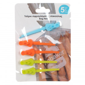 Τσέρκι Σφραγίσματος Σακούλας Σιλικόνη Χρωματιστό 16 cm - 5 τμχ. Τσέρκι Σφραγίσματος Σακούλας Σιλικόνη Χρωματιστό 16 cm - 5 τμχ.