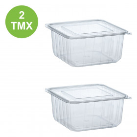 Σκεύος Φαγητού Πλαστικό Διάφανο με Καπάκι 2000 cc - 2 τμχ.