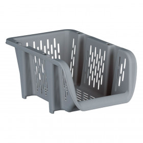Καλάθι Αποθήκευσης Γκρι με Άνοιγμα Στοιβαζόμενο 30.7x20x13.4cm