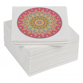Χαρτοπετσέτες Λευκές Mandala 33x33 cm - 80 τμχ